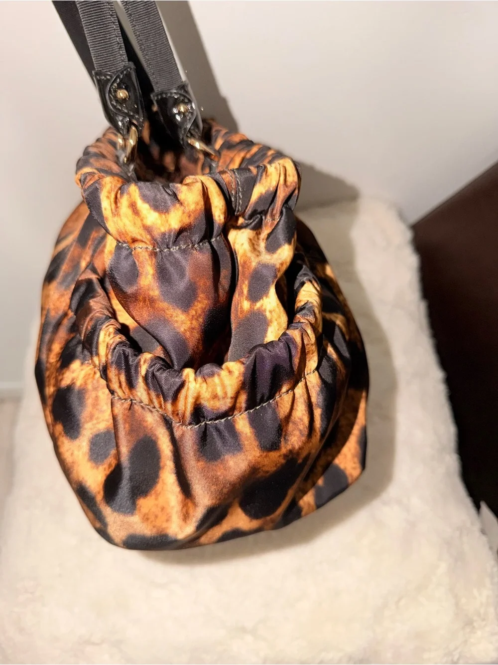Salvatore Ferragamo Leopard Print Tote in Tan and Black